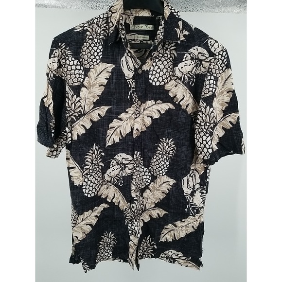 Batck Bay Hawaiian Rayon Mens Shirt Size Small‎ Shirt Sleeve Pineapple Crawfish - Picture 2 of 6